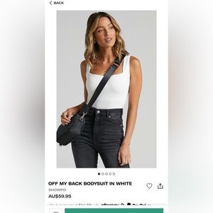 SHOWPO white bodysuit, never worn